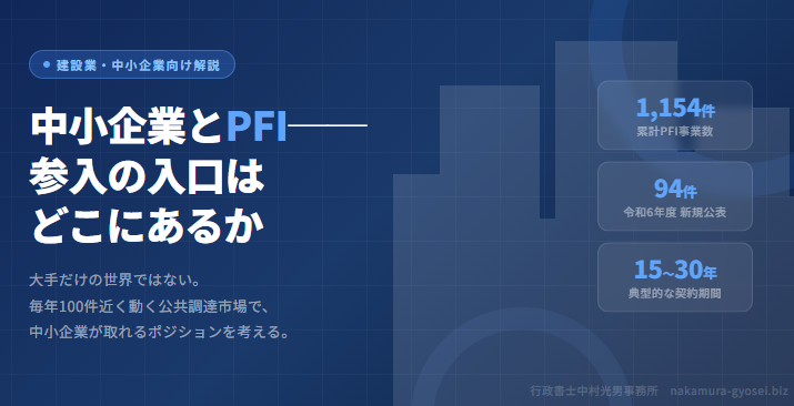 PFIと中小企業　杉並区 | 行政書士中村光男事務所